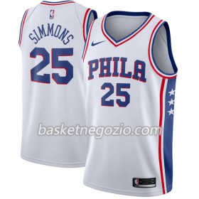 Canotte Uomo Philadelphia 76ers Ben Simmons 25 Nike 2017-18 Bianco Swingman